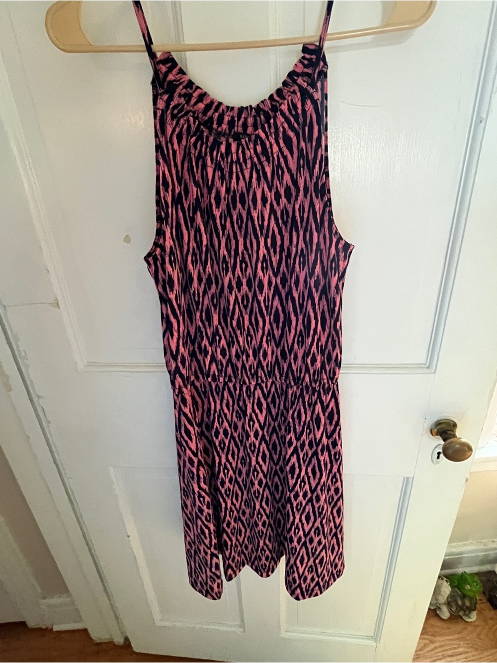 Banana Republic Pink and Black Patterned Sleeveless Mini Dress